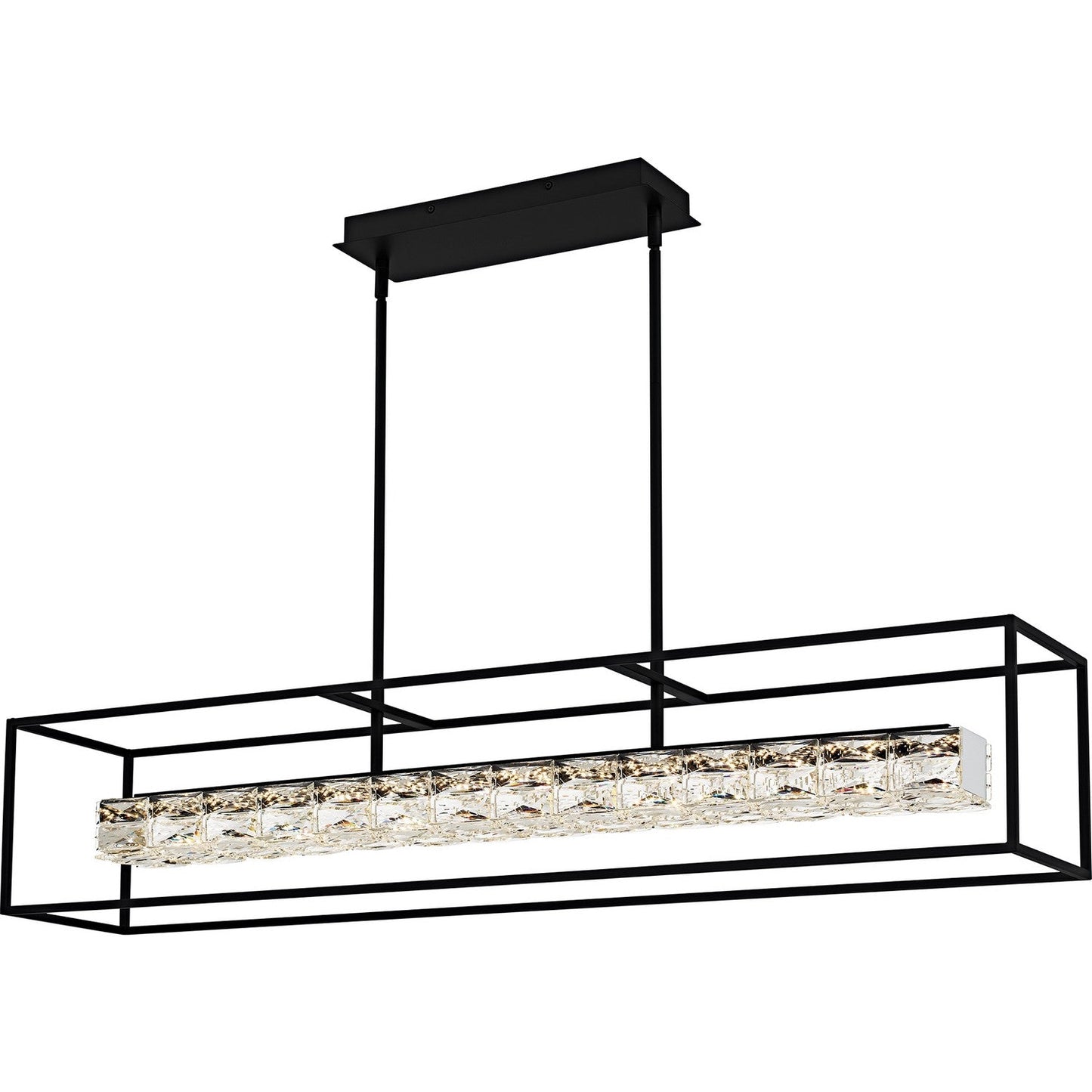  Dazzle LED Linear Chandelier In Matte Black