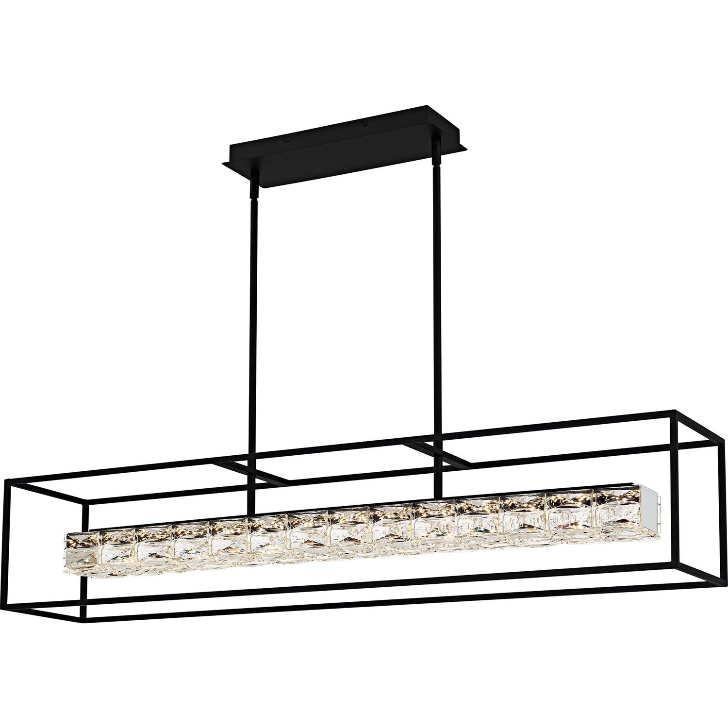  Dazzle LED Linear Chandelier In Matte Black