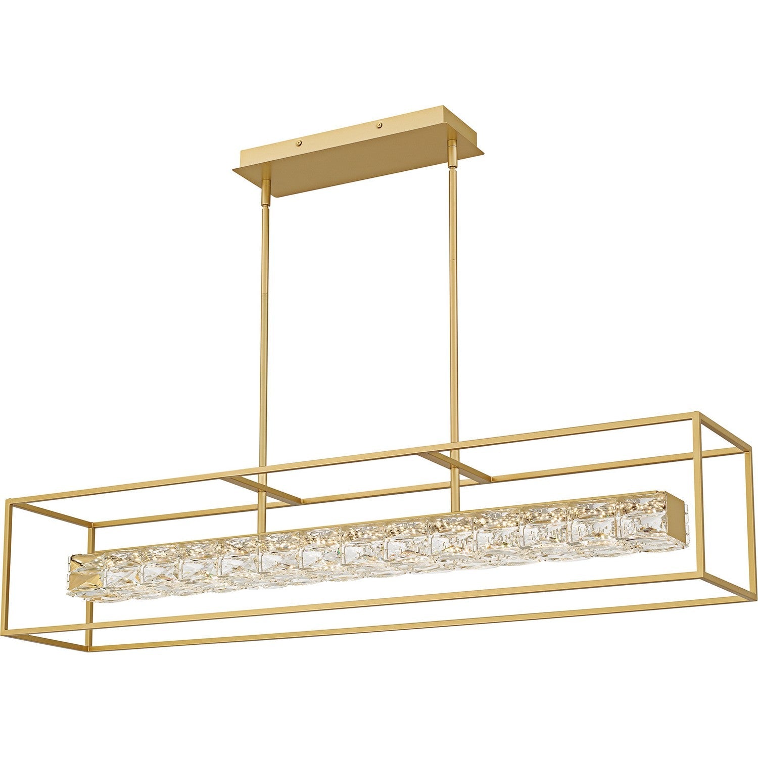  Dazzle LED Linear Chandelier In Soft Gold