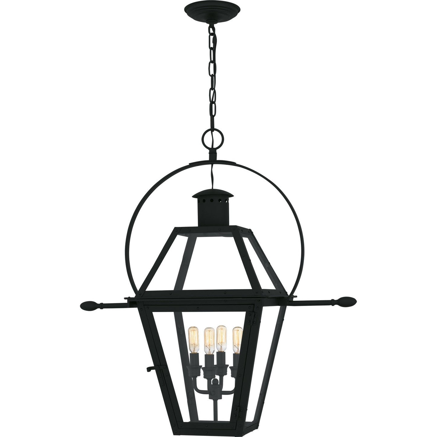  Rue De Royal 4-Light Outdoor Hanging Lantern In Earth Black