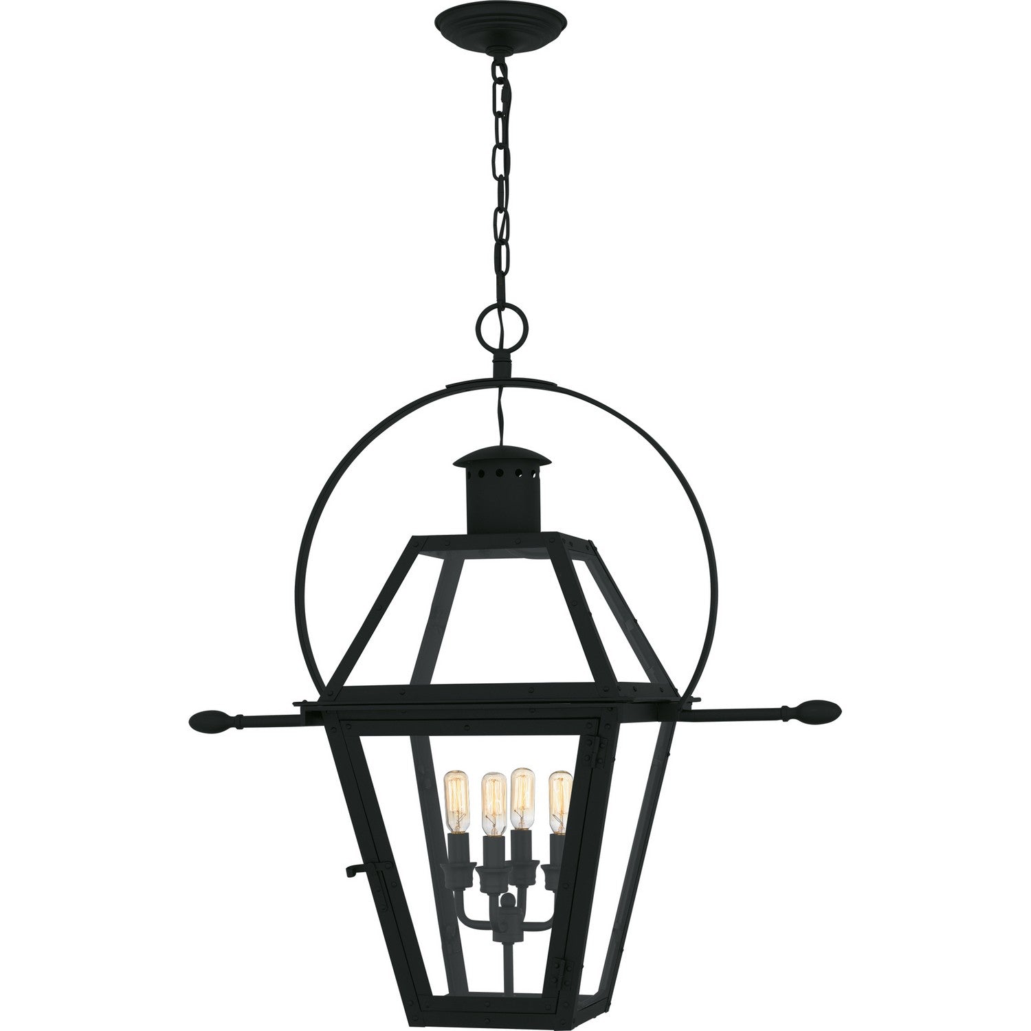  Rue De Royal 4-Light Outdoor Hanging Lantern In Earth Black