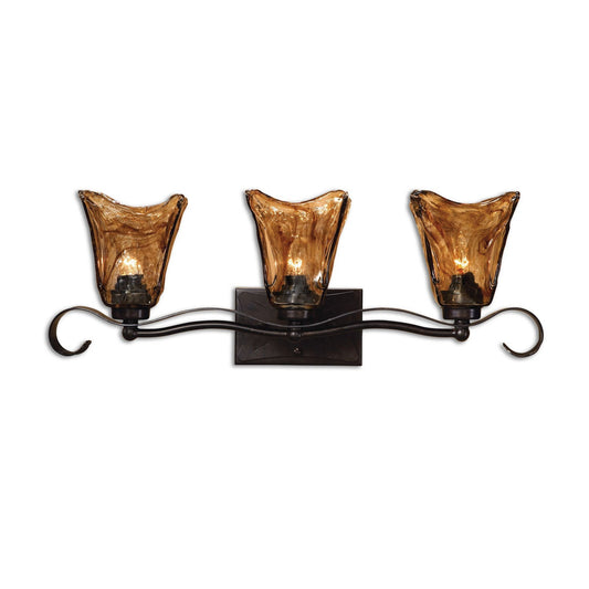  Uttermost's Vetraio 3 Light Bronze Vanity Strip Designed By Carolyn Kinder