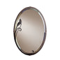  Beveled Oval Mirror With Leaf In Bronze