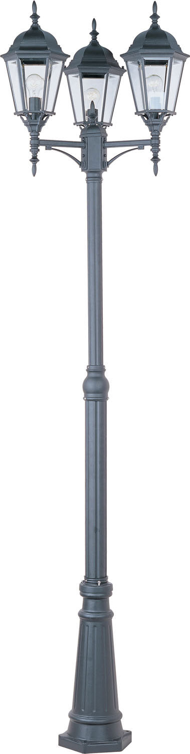 Maxim 3-Light Outdoor Pole/Post Lantern In Black
