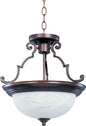 Maxim Essentials 2-Light Semi-Flush Mount In Oil Rubbed Bronze With Marble Glass