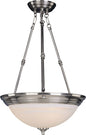 Maxim Essentials 3-Light Invert Bowl Pendant In Satin Nickel With Marble Glass