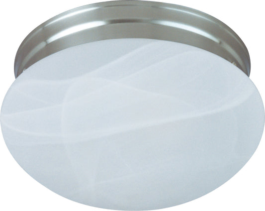 Maxim Essentials 2-Light Flush Mount In Satin Nickel With Marble Glass