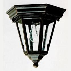 Maxim Westlake Cast 1-Light Outdoor Ceiling Mount In Black With Clear Glass