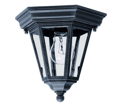 Maxim Westlake Cast 1-Light Outdoor Ceiling Mount In Black With Clear Glass