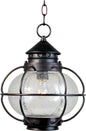 Maxim Portsmouth 1-Light Outdoor Hanging Lantern In Oil Rubbed Bronze With Seedy Glass