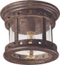 Maxim Santa Barbara Cast 1-Light Outdoor Ceiling Mount In Sienna With Seedy Glass