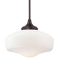  1-Light Pendant In Brushed Bronze & Opal Glass