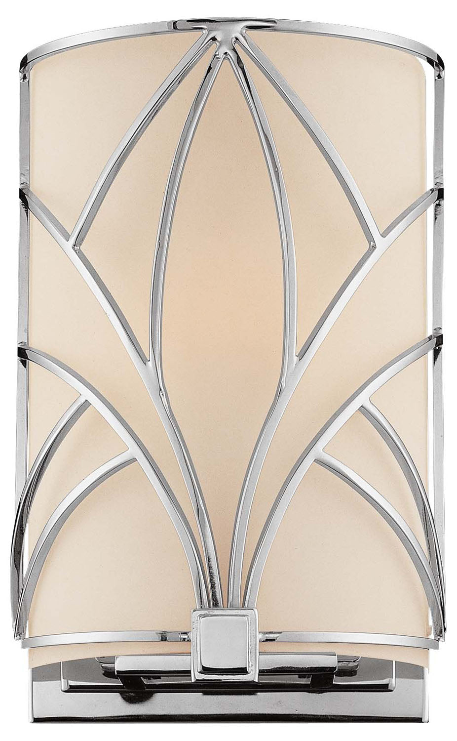  Storyboard 1-Light Wall Sconce In Chrome With Etched Opal Glass
