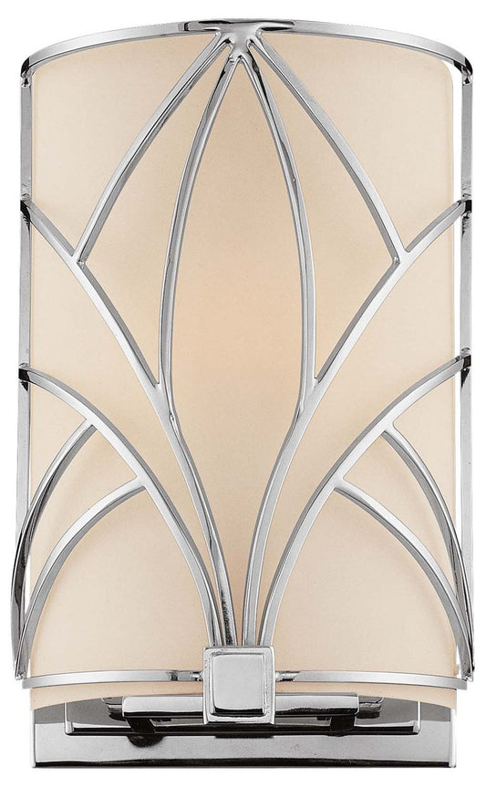  Storyboard 1-Light Wall Sconce In Chrome With Etched Opal Glass