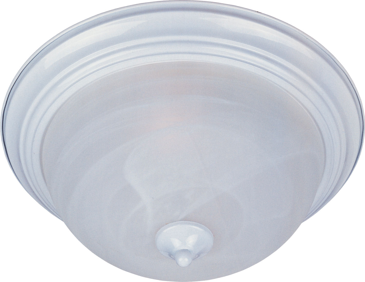 Maxim Essentials 3-Light Flush Mount In White With Marble Glass