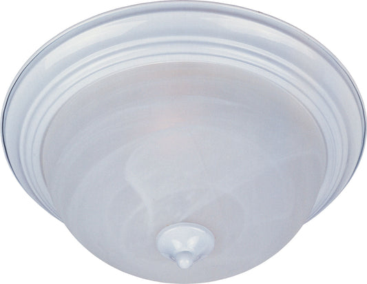 Maxim Essentials 3-Light Flush Mount In White With Marble Glass