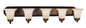  Rusty 5-Light Vanity Bar In Rubbed Oil Bronze With Marbleized Glass