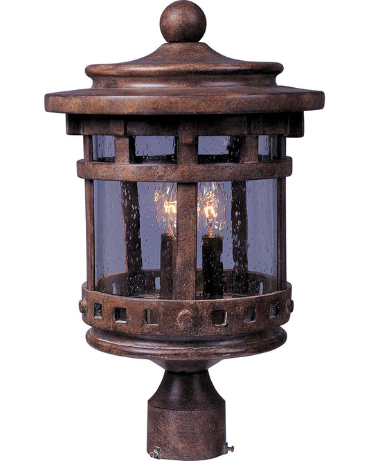Maxim Santa Barbara VX 3-LT Outdoor Pole Lantern In Sienna