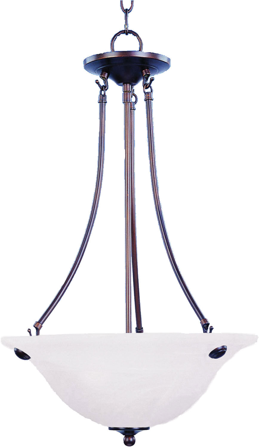Maxim Malaga 3-Light Invert Bowl Pendant In Oil Rubbed Bronze With Marble Glass