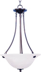 Maxim Malaga 3-Light Invert Bowl Pendant In Oil Rubbed Bronze With Marble Glass