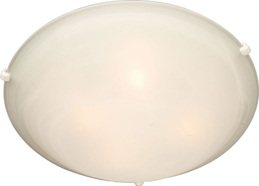 Maxim Malaga 2-Light Flush Mount In White With Marble Glass