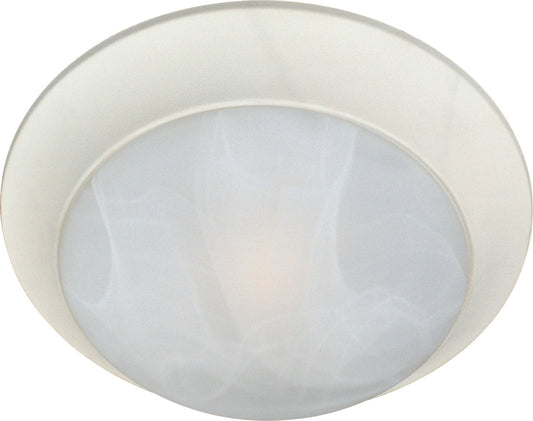 Maxim Essentials 3-Light Flush Mount In Textured White With Marble Glass