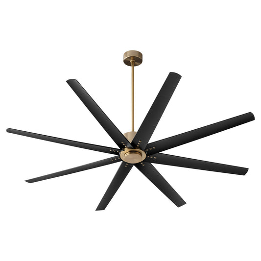  Fleet 72" 8-Blade Ceiling Fan In Aged Brass & Matte Black Blades