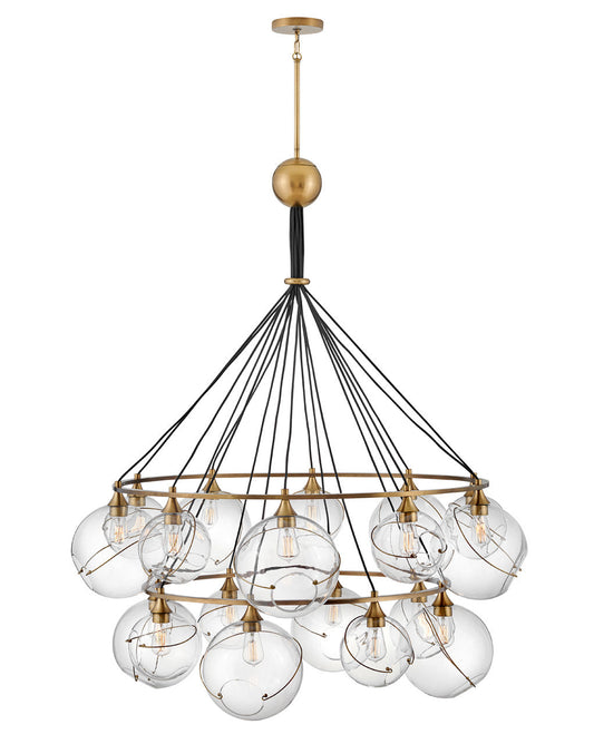  Skye Extra Large Two Tier Chandelier In Heritage Brass