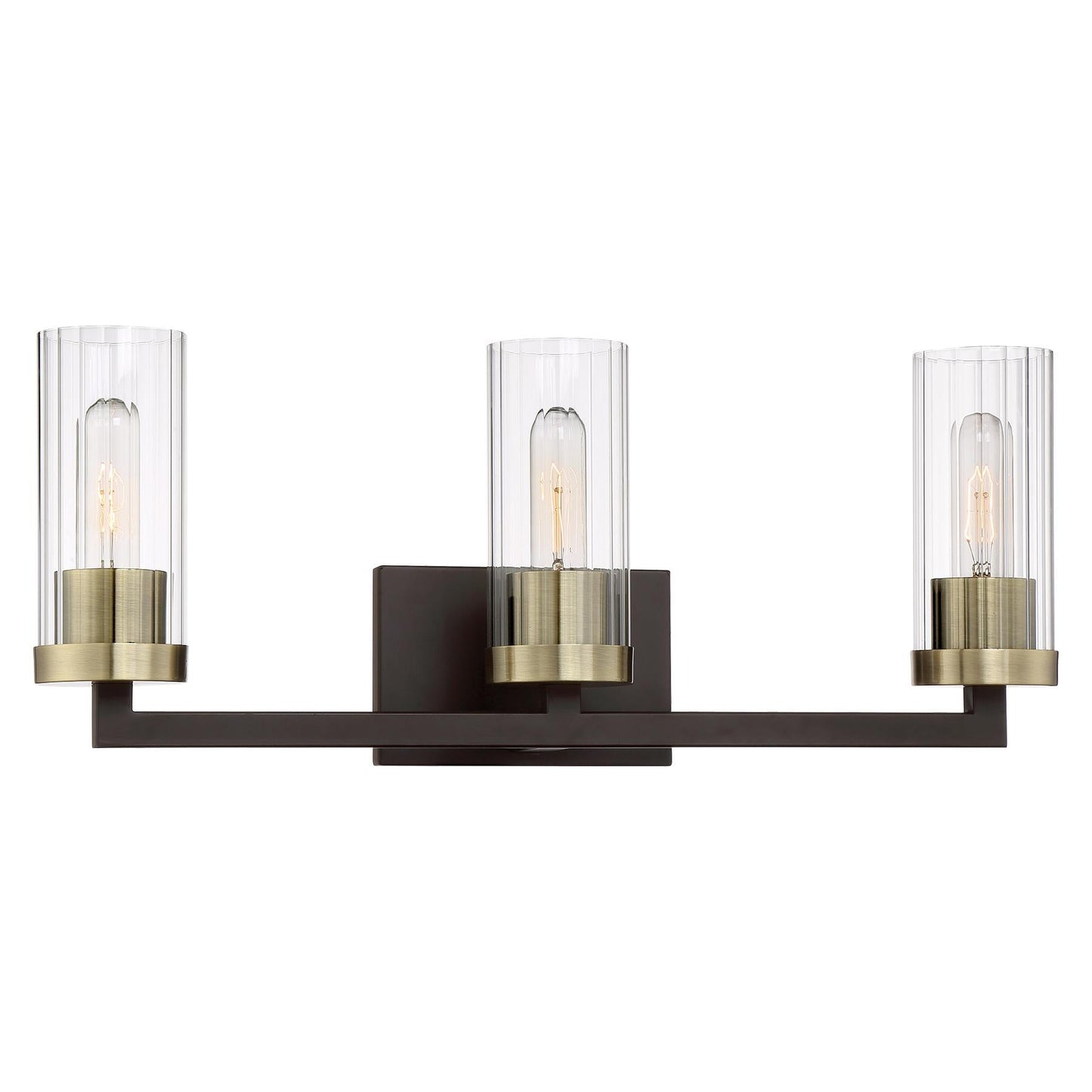  Ainsley Court 3-Light Bath Vanity In Aged Kinston Bronze With Brushed & Clear Glass