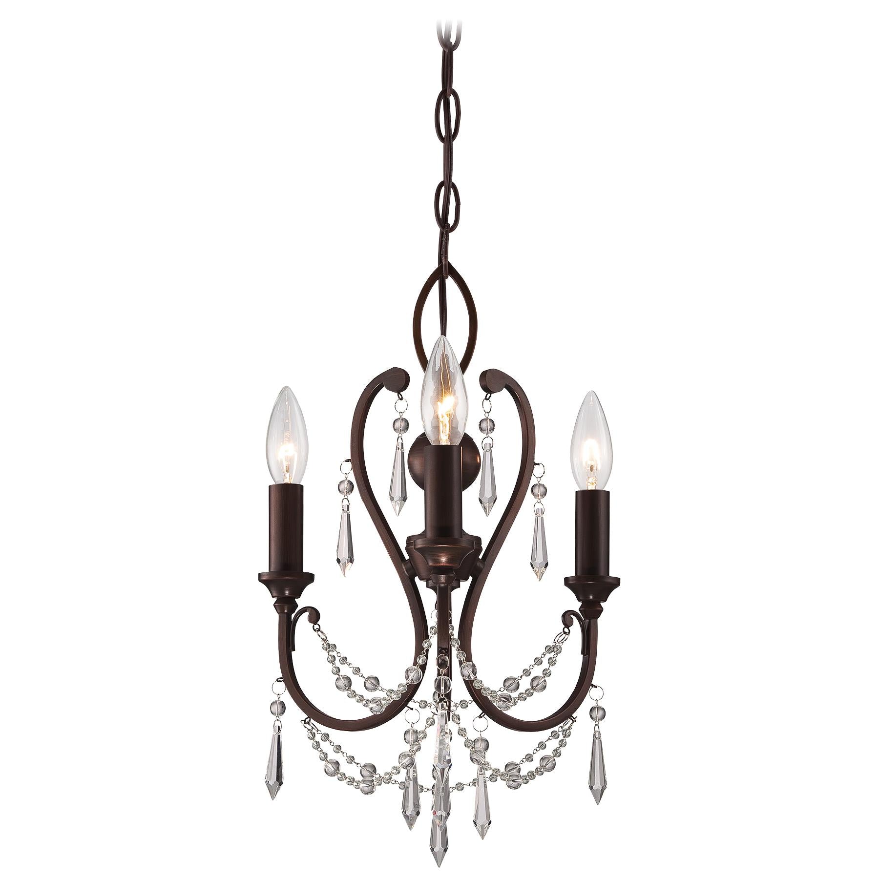  3-Light Mini-Chandelier In Vintage Bronze