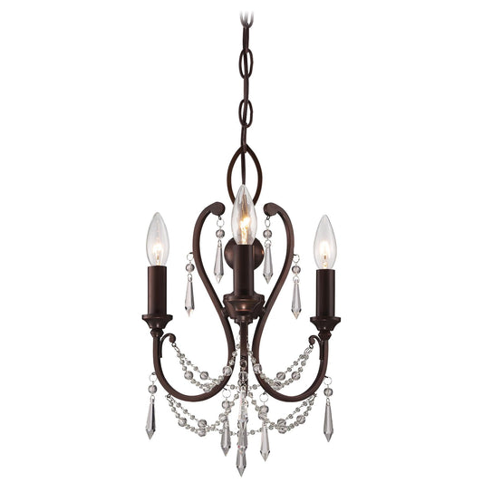  3-Light Mini-Chandelier In Vintage Bronze