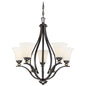  Shadowglen 5-Light Chandelier In Lathan Bronze With Gold Highli & Etched White Glass