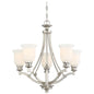  Audrey's Point 5-Light Chandelier In Polished Nickel & Etched Opal Glass