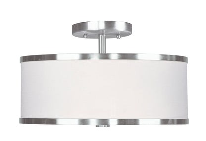 Livex Lighting Park Ridge 2-Light Ceiling Mount In Brushed Nickel