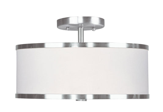 Livex Lighting Park Ridge 2-Light Ceiling Mount In Brushed Nickel