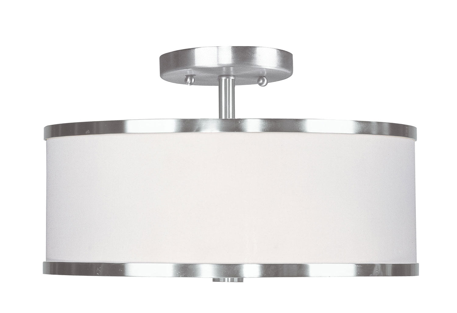 Livex Lighting Park Ridge 2-Light Ceiling Mount In Brushed Nickel