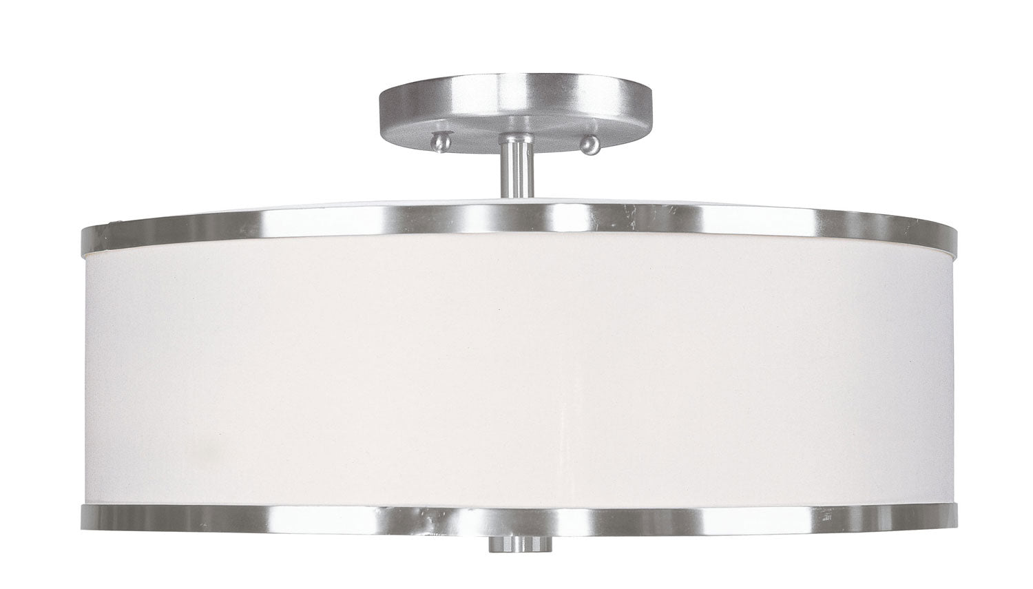 Livex Lighting Park Ridge 3-Light Ceiling Mount In Brushed Nickel