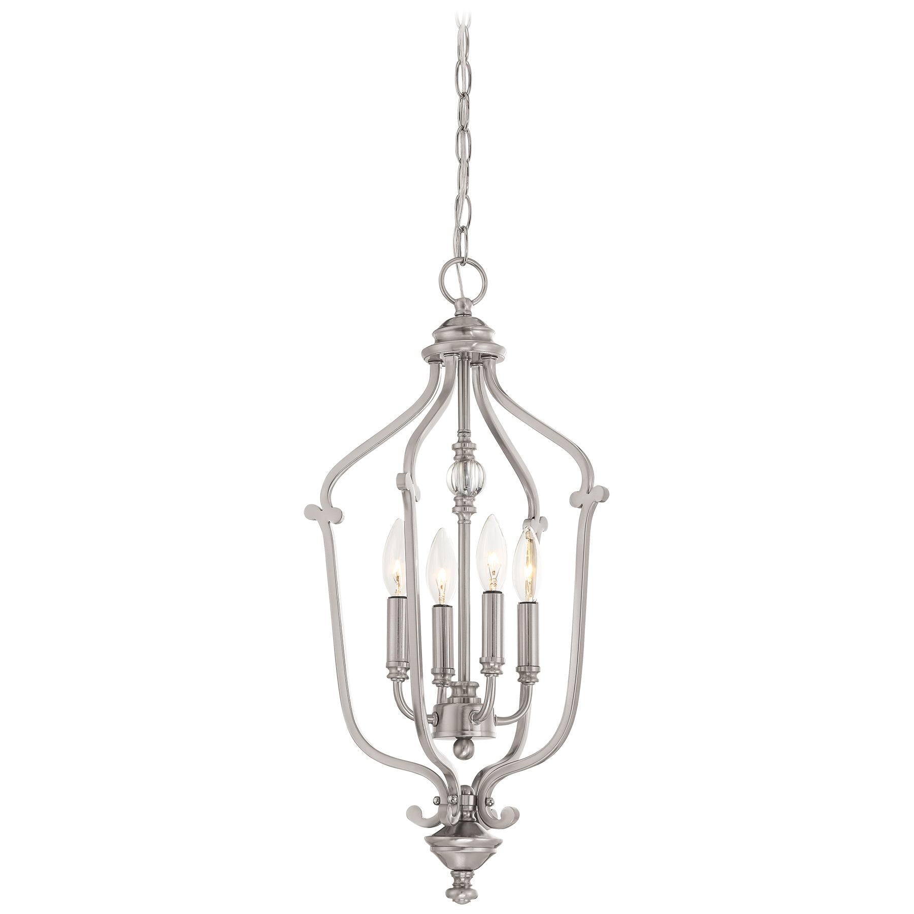  Savannah Row 4-Light Foyer In Brushed Nickel & Clear Glass