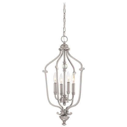  Savannah Row 4-Light Foyer In Brushed Nickel & Clear Glass