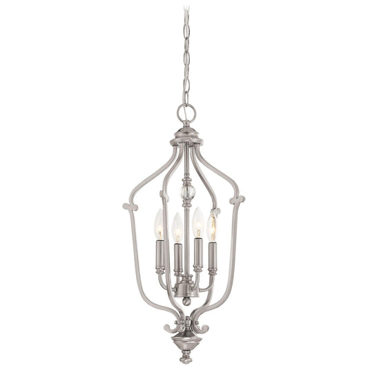  Savannah Row 4-Light Foyer In Brushed Nickel & Clear Glass
