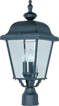 Maxim Builder Cast 3-Light Outdoor Pole/Post Lantern In Black With Clear Glass