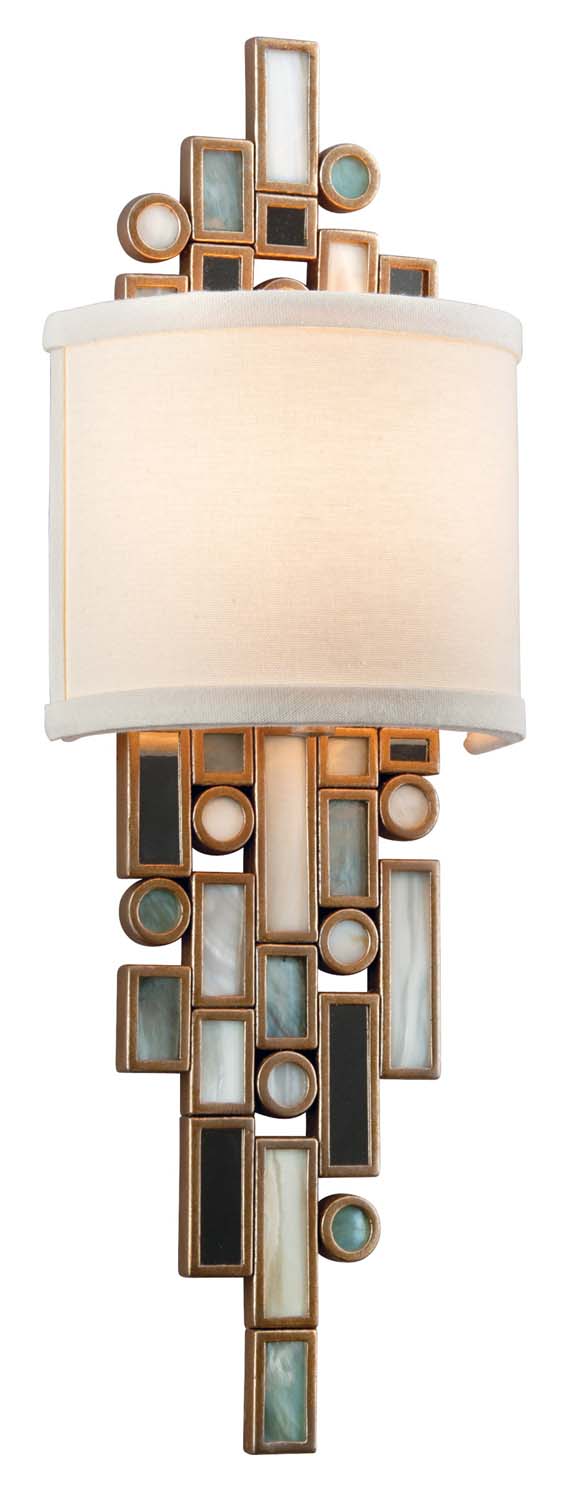  Dolcetti 1-Light Wall Sconce In Silver With Mixed Shell & Crystal Accent