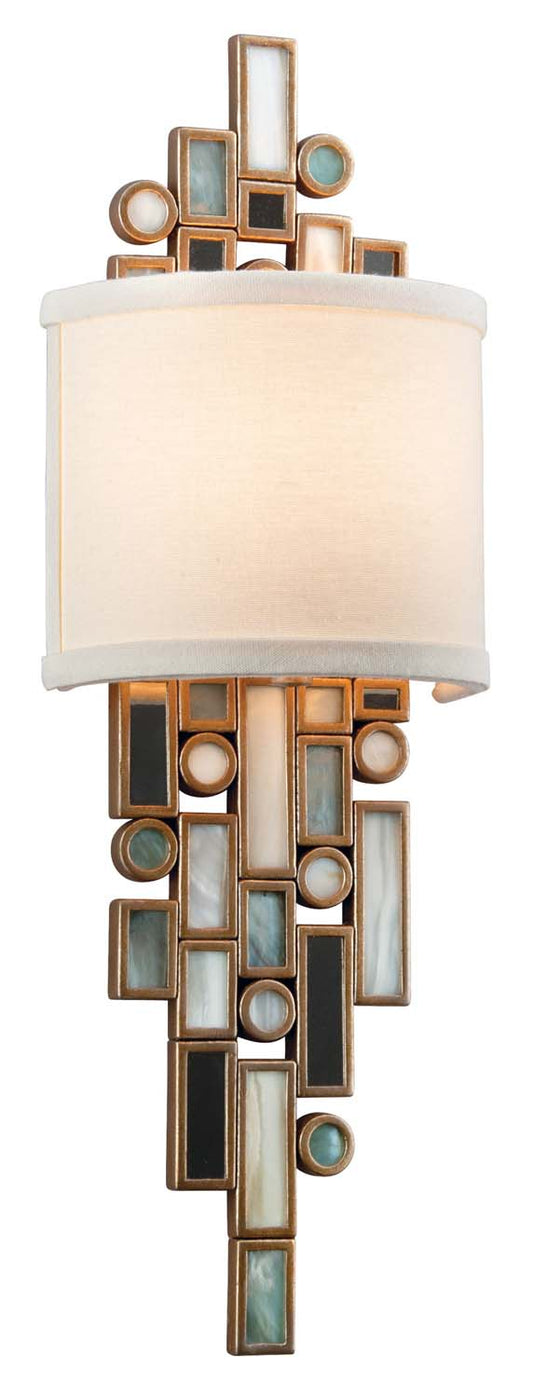  Dolcetti 1-Light Wall Sconce In Silver With Mixed Shell & Crystal Accent