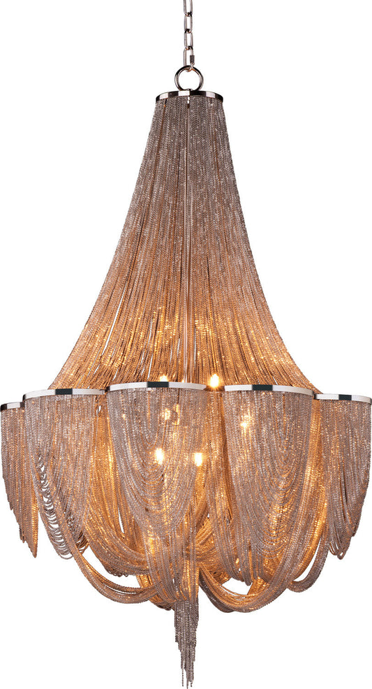 Maxim Chantilly 12-Light Chandelier In Polished Nickel