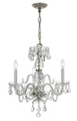  Traditional Crystal 3-Light Mini Chandelier In Polished Chrome With Clear Hand Cut Crystal