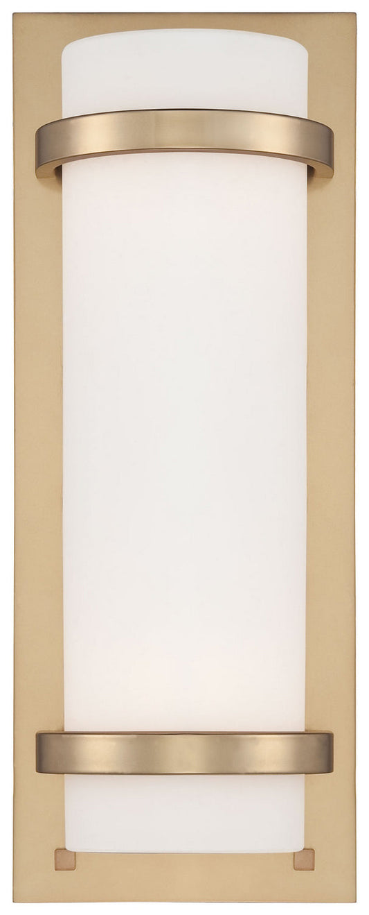  Fieldale Lodge 2-Light Wall Sconce In Honey Gold & Etched White Glass