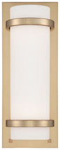  Fieldale Lodge 2-Light Wall Sconce In Honey Gold & Etched White Glass