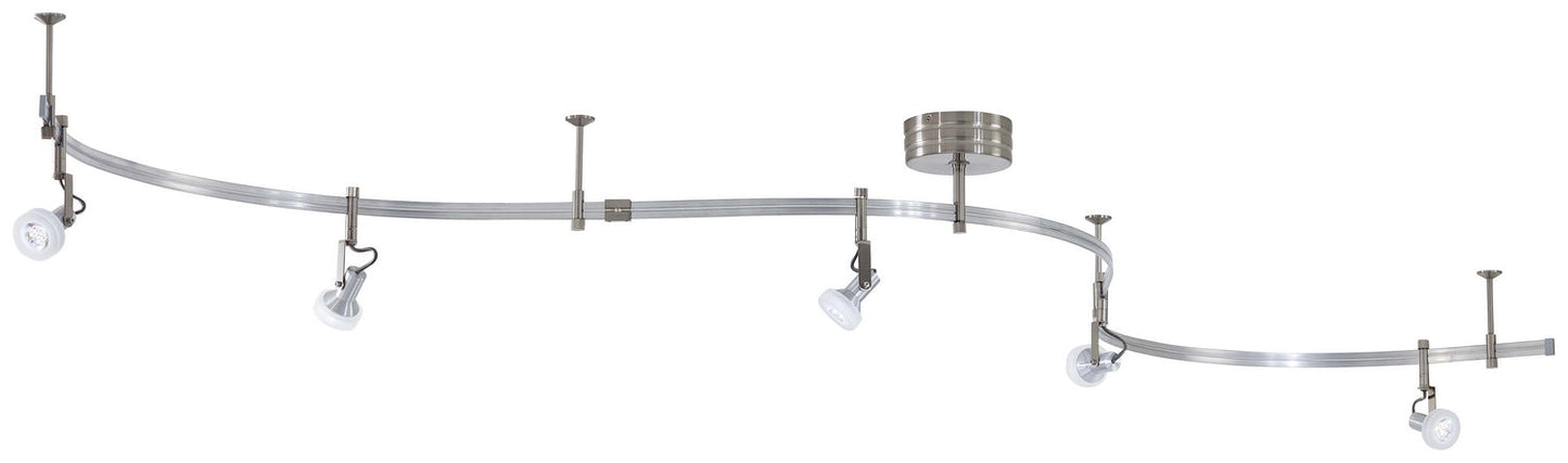  GK Lightrail 5-Light LED Monorail Kit In Brushed Nickel With Frosted