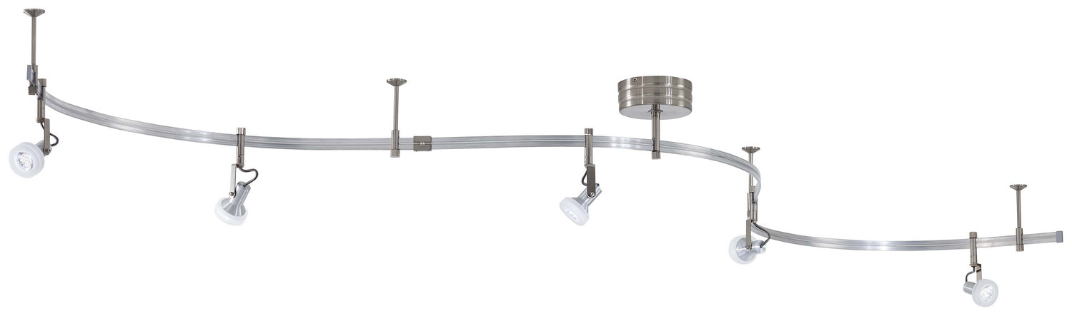  GK Lightrail 5-Light LED Monorail Kit In Brushed Nickel With Frosted
