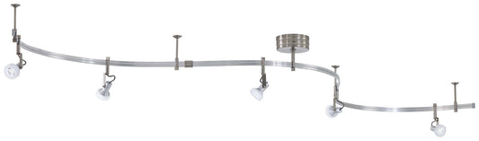  GK Lightrail 5-Light LED Monorail Kit In Brushed Nickel With Frosted